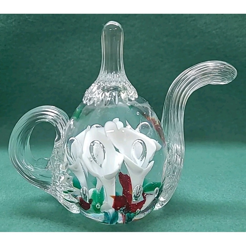 Gibson Hand Blown Art Glass Paperweight Ring Holder 1999 Vintage